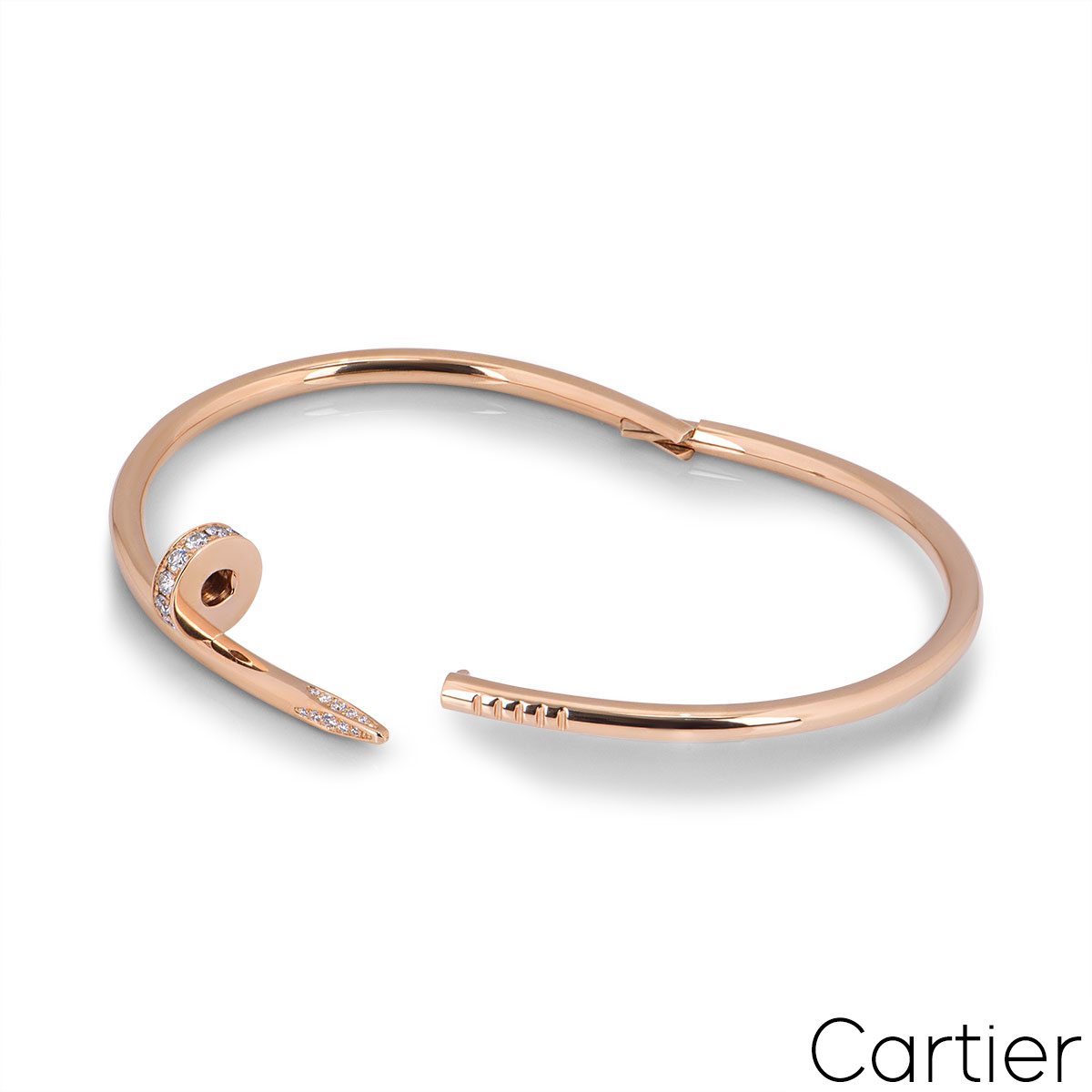 Cartier Rose Gold Diamond Juste Un Clou Bracelet Size 19 B6048519